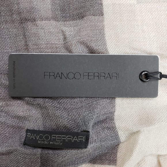 FRANCO FERRARI GRAY & GRAPHITE, PRINT PALANKIN SCARF | WOMENS SIZE 135CM